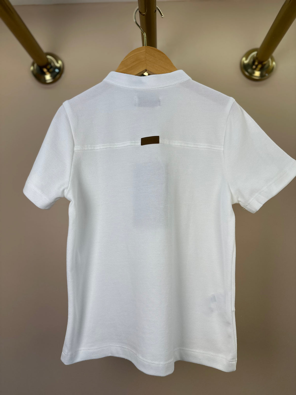Polo Infantil  Piquet Cavalo Bordado Off White - Dame