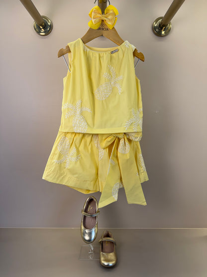 Conjunto Infantil Blusa e Shorts Laço Maxxi Amarelo - Animê