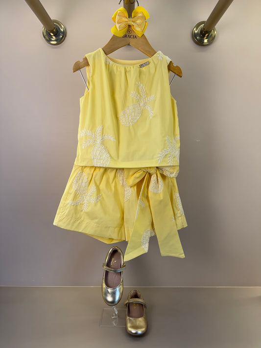 Conjunto Infantil Blusa e Shorts Laço Maxxi Amarelo - Animê