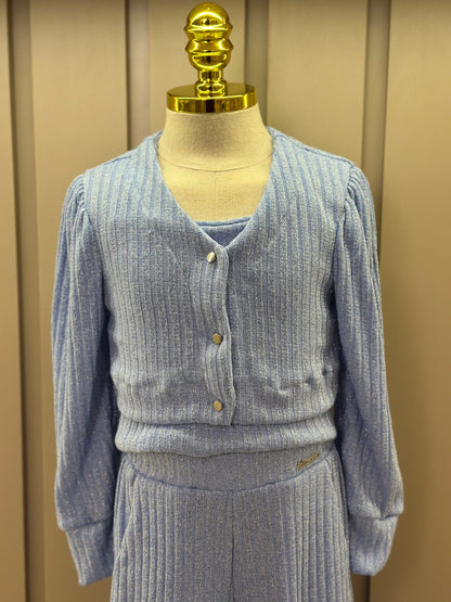 Conjunto Infantil Blusa com Casaco e Calça Azul - Luluzinha