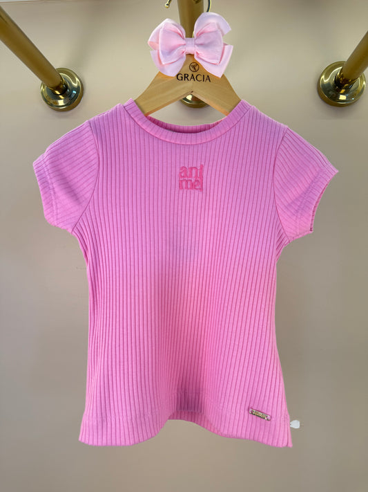 Blusa Infantil Bordada Verão Rosa  - Animê