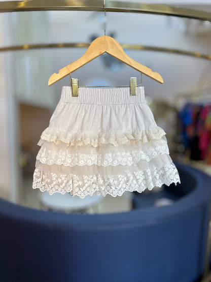 Conjunto Infantil Blusa Ursinha, Botinha e Chapéu e Saia Mix Babados - Pituchinhus