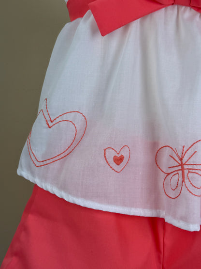 Conjunto Infantil Blusa Bordado Laço Maxxi e Shorts Rosa - Mon Sucré