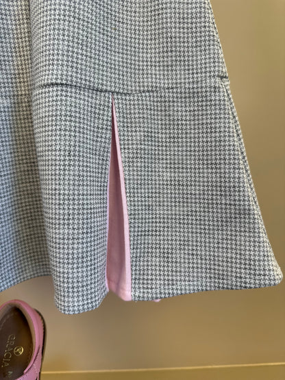 Salopete Infantil Pied Poule Laço com Camisa Gola Babadinho Branca  - Gabriela Aquarela