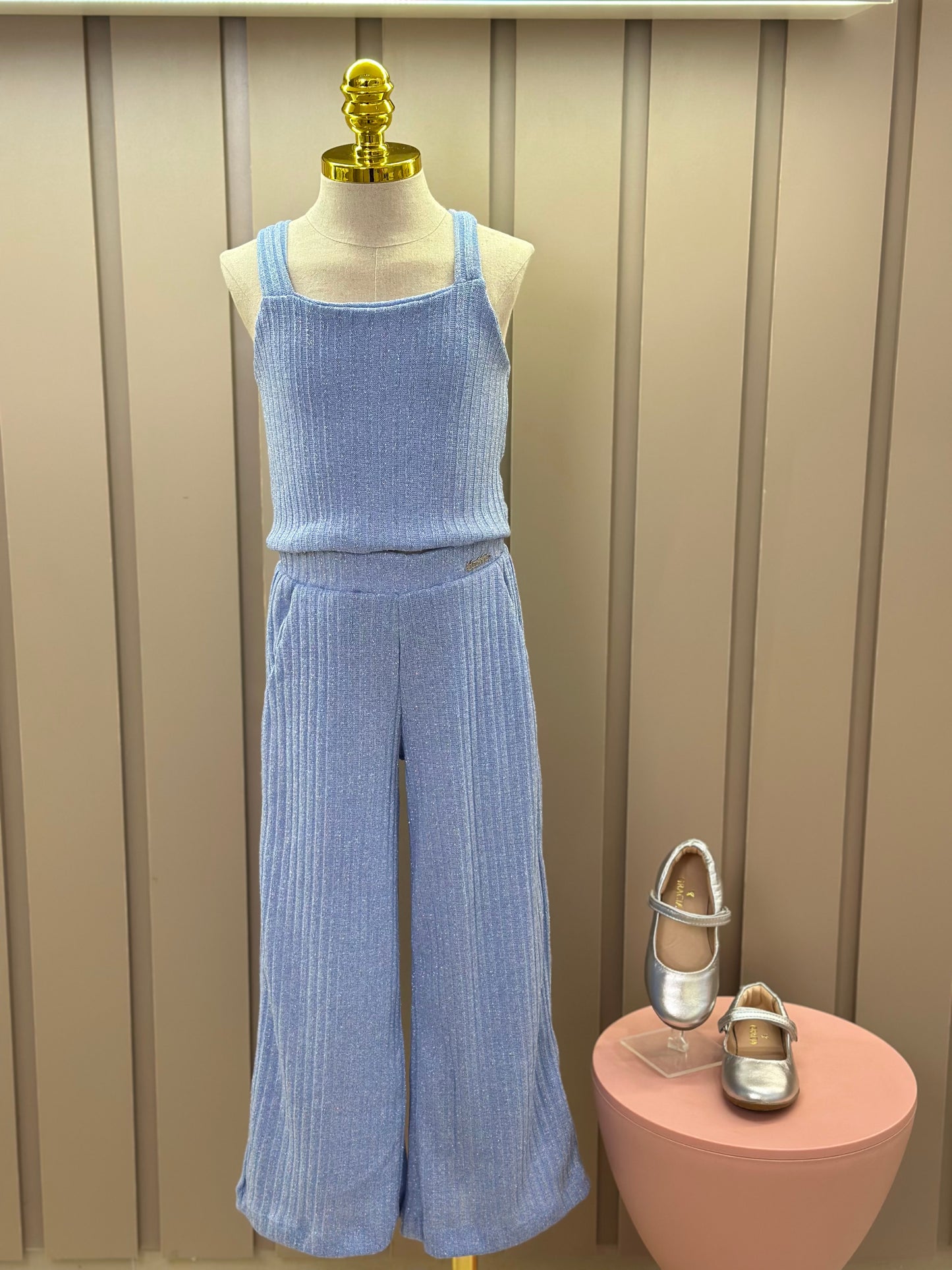 Conjunto Infantil Blusa com Casaco e Calça Azul - Luluzinha