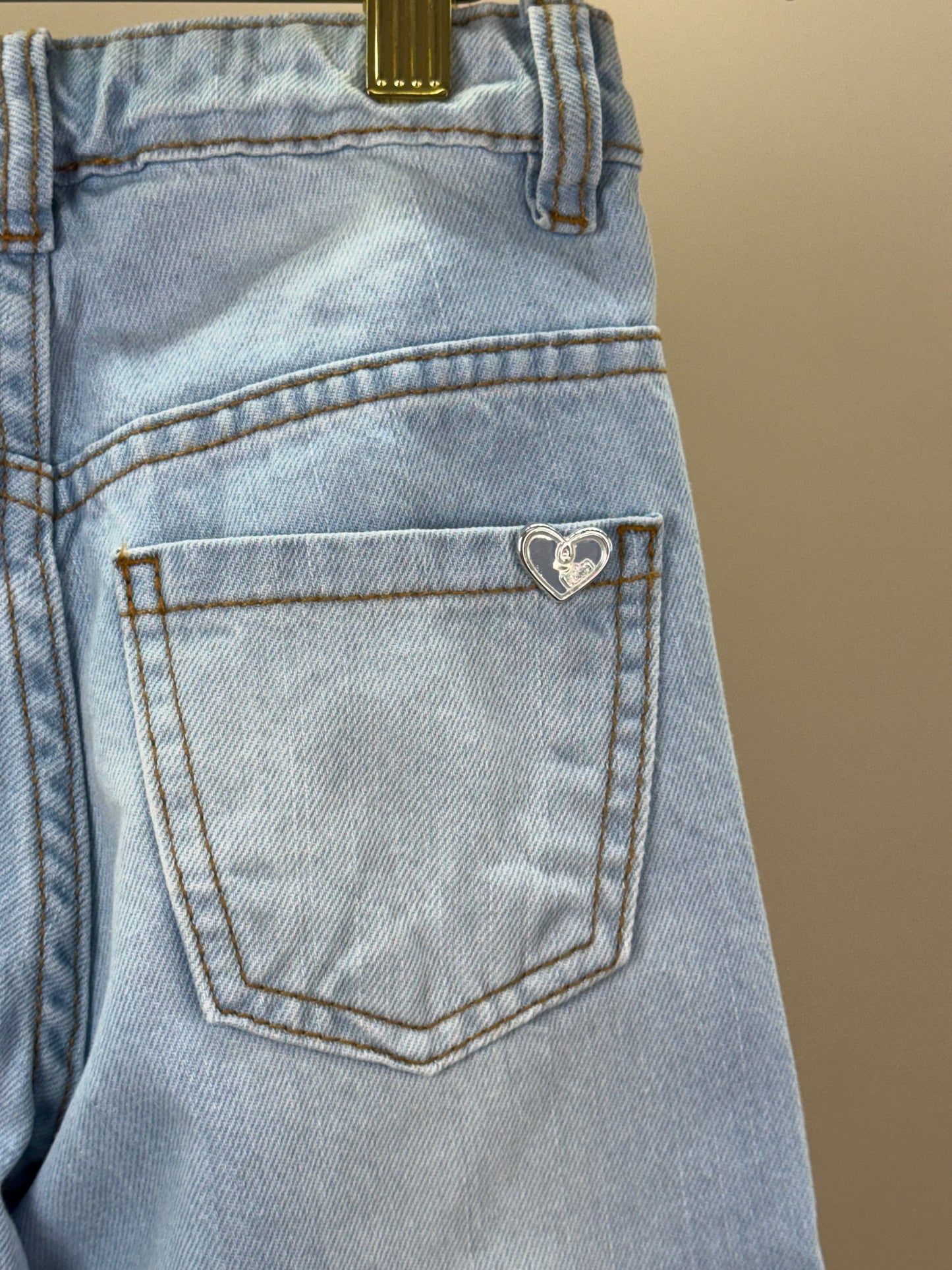 Calça Infantil Wide Leg Jeans Claro - Luluzinha