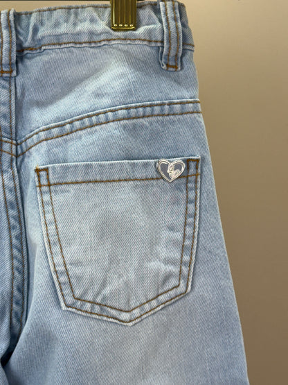 Calça Infantil Wide Leg Jeans Claro - Luluzinha