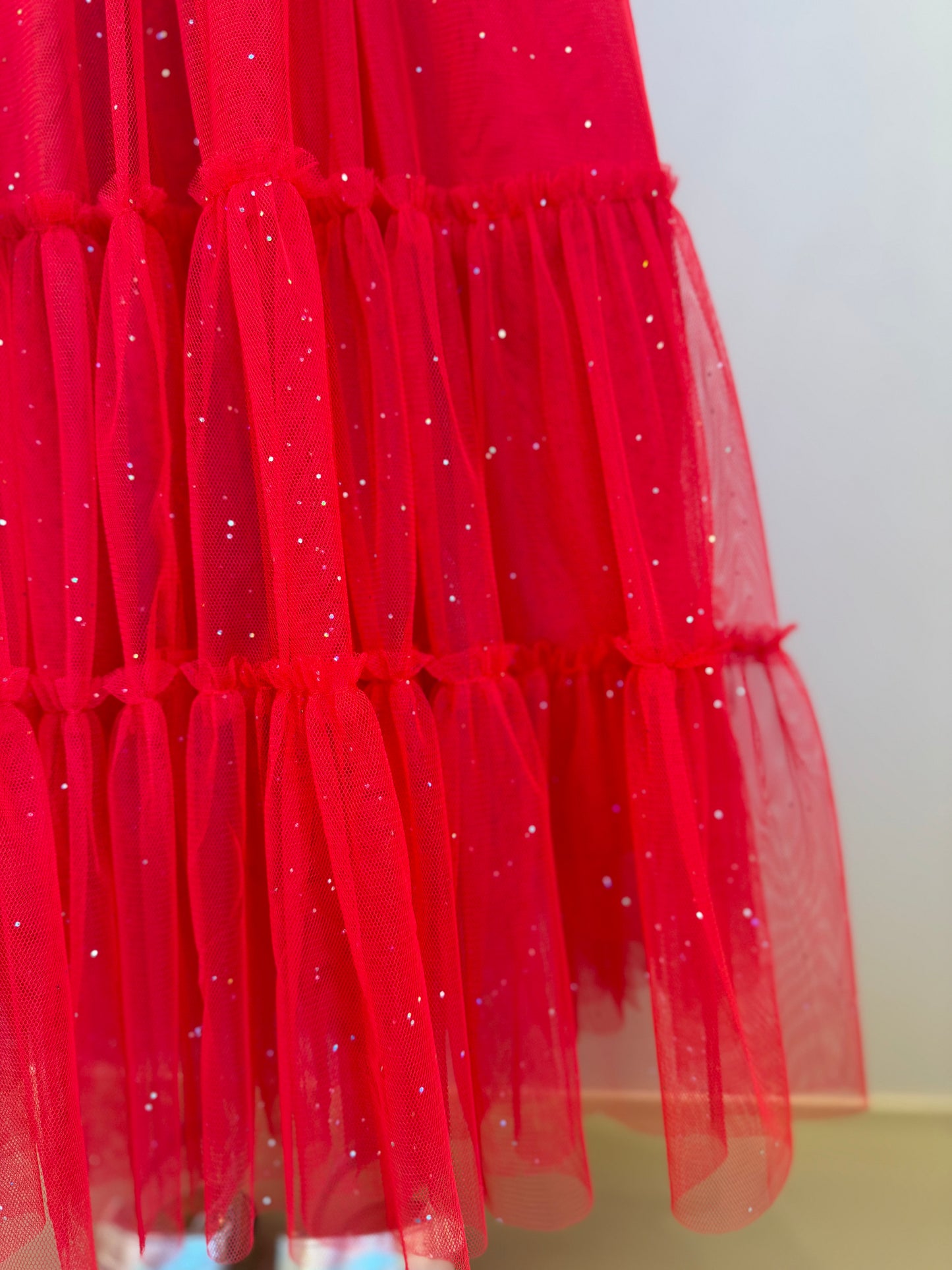 Vestido Infantil Tule Glitter e Laço Festa - Petit Cherie