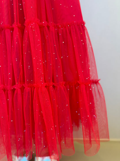 Vestido Infantil Tule Glitter e Laço Festa - Petit Cherie