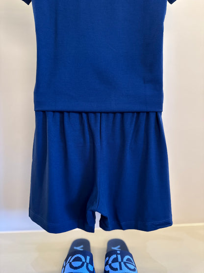 Pijama Infantil Le Basique Blusa MC e Shorts Azul Infinito - Conforteca