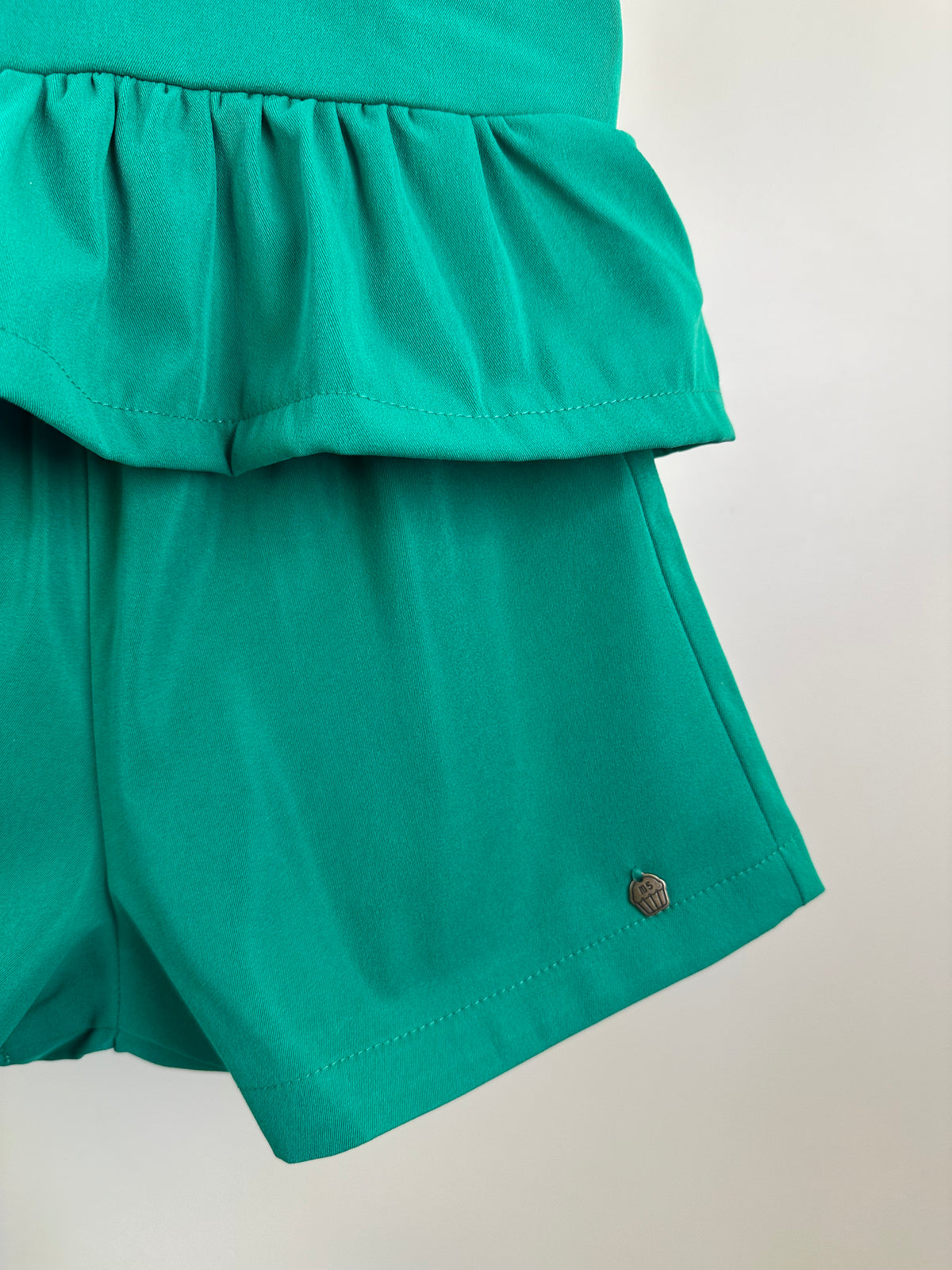 Conjunto Infantil  Blusa com Laço em Sarja e Short Sarja - Mon Sucre