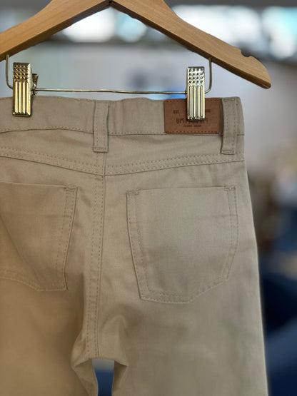 Calça Infantil Social Sarja Bege - Um Mais Um