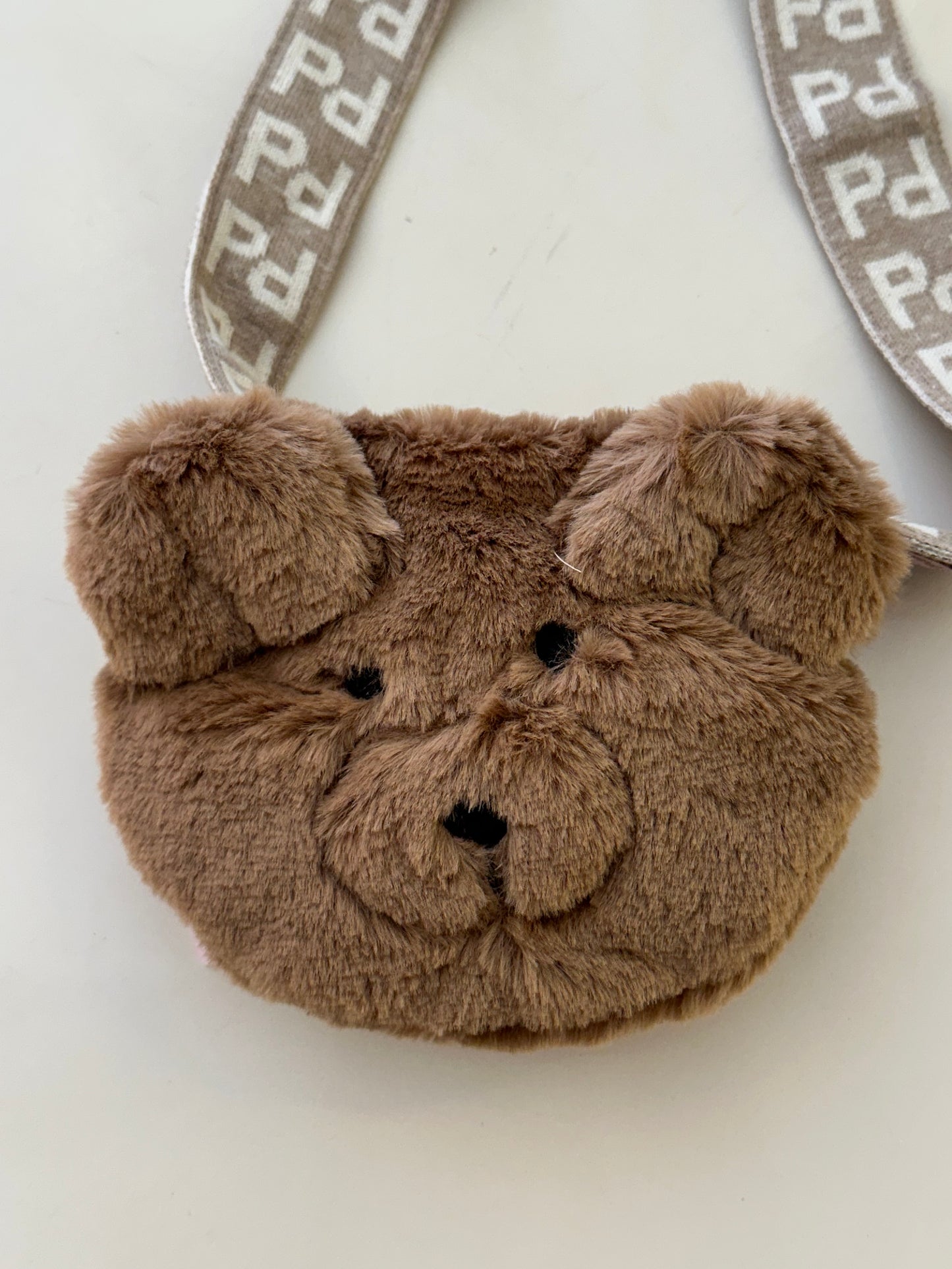 Bolsa Infantil Pele Rosto de Ursinho Bege - Pituchinhus