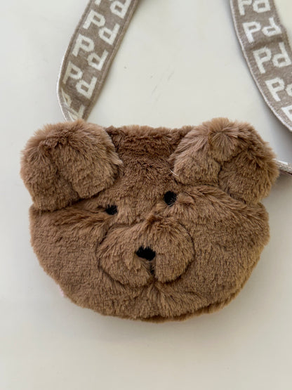 Bolsa Infantil Pele Rosto de Ursinho Bege - Pituchinhus