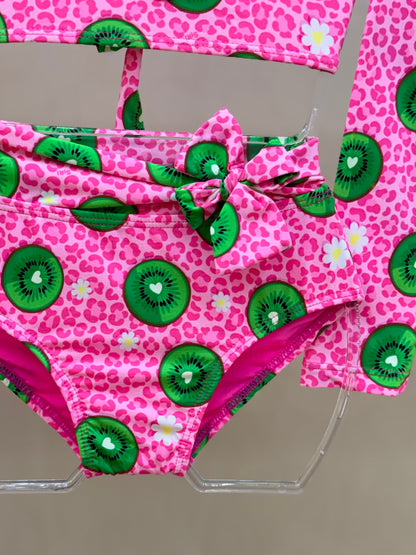 Biquíni Infantil Cropped ML Thais Aplic Est Kiwi - Siri Kids