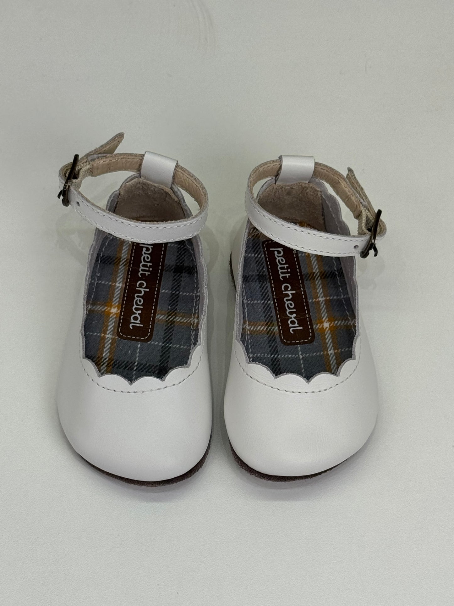 Sapato Bebê Couro Boneca Branco - Petit Cheval