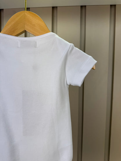 Body Bebê Algodão Egipcio Teddy Boia Branco - Dame