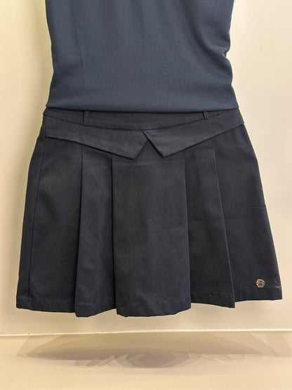 Conjunto Teen Blusa ML Tule Estrelas e Saia Sarja com Pregas Preta - Two In