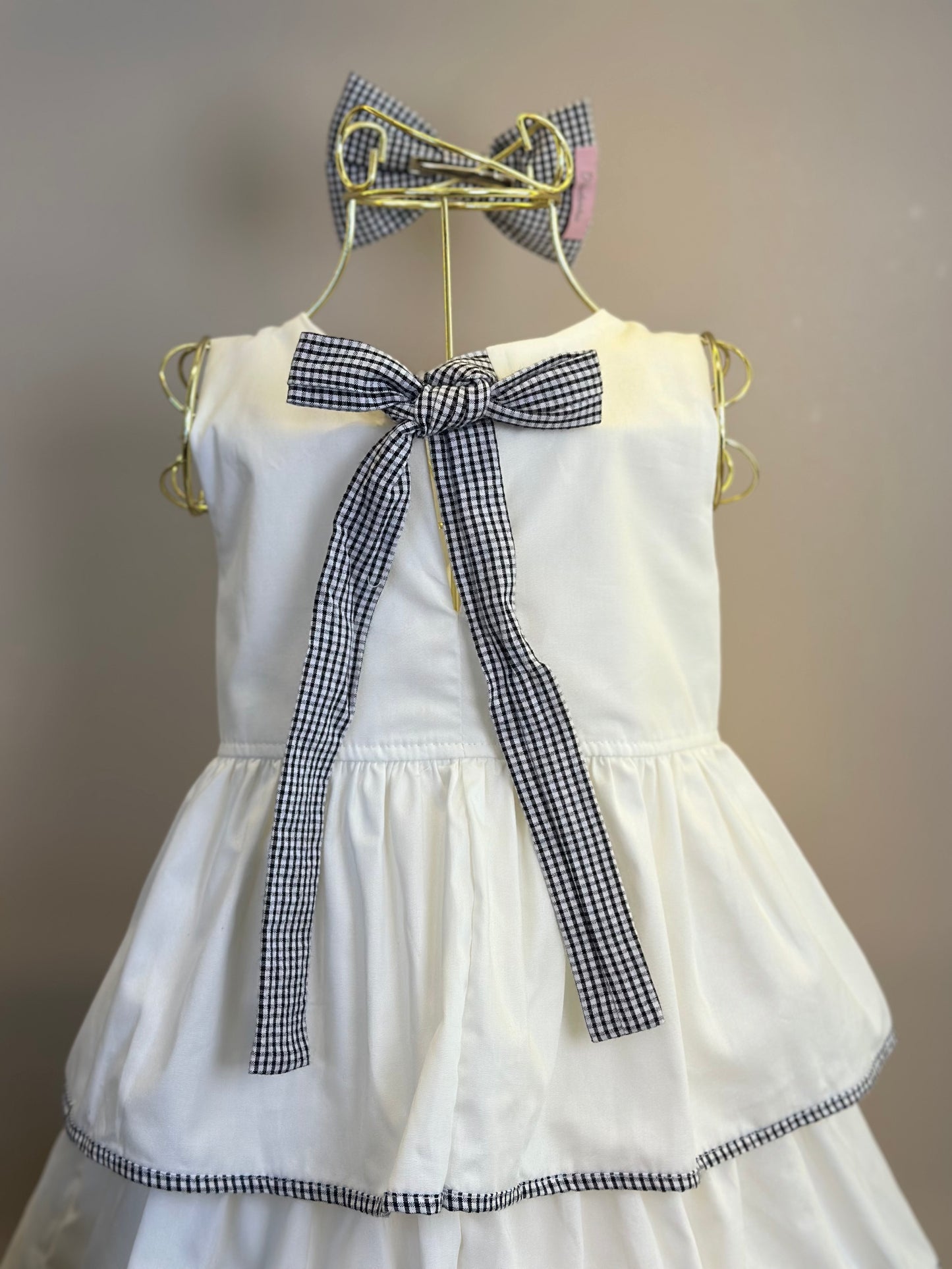 Vestido Infantil Babados Debrum Laço Xadrez - Pituchinhus