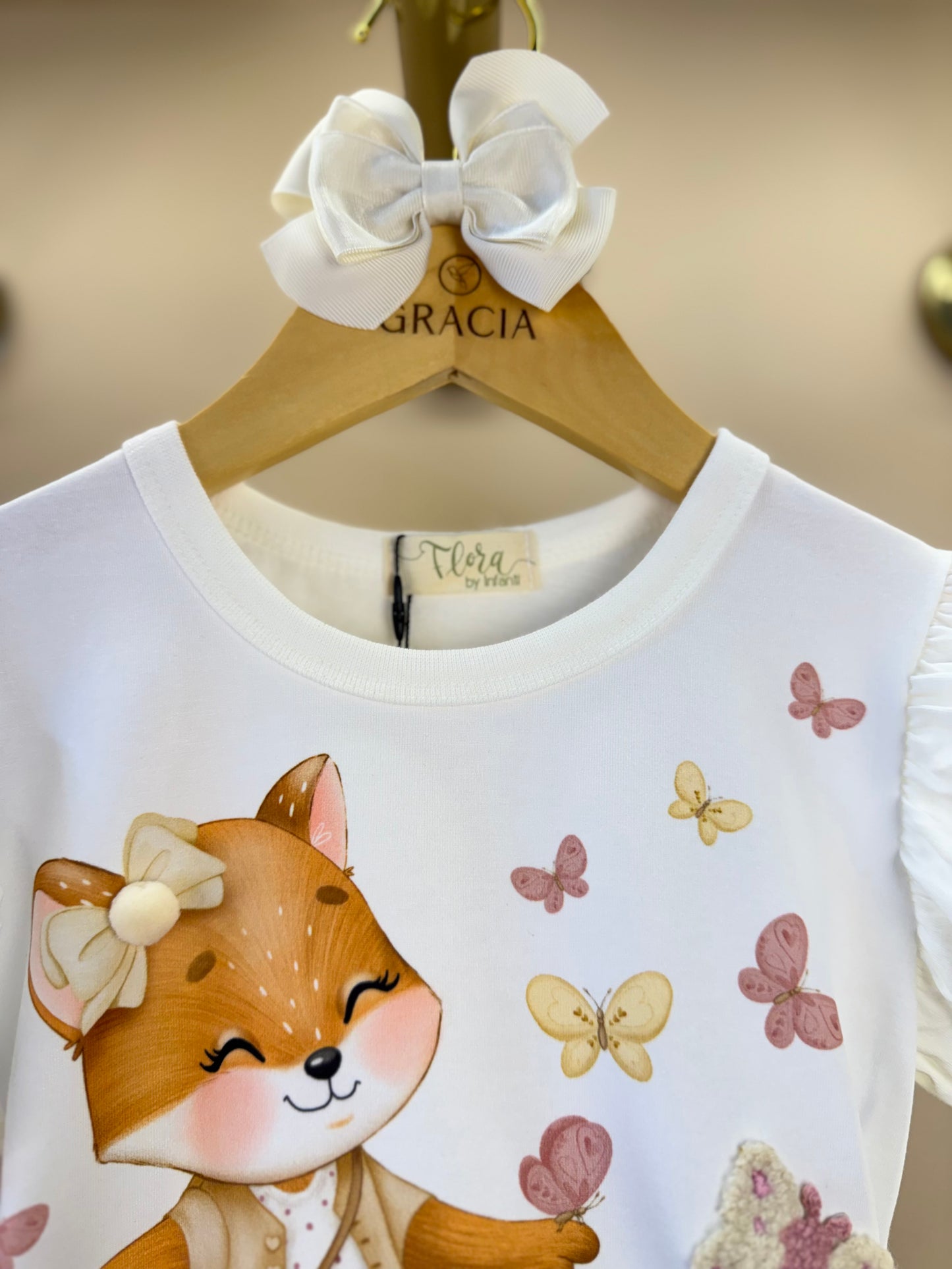 Conjunto Infantil Blusa MC e Short Rosa Aloha - Infanti