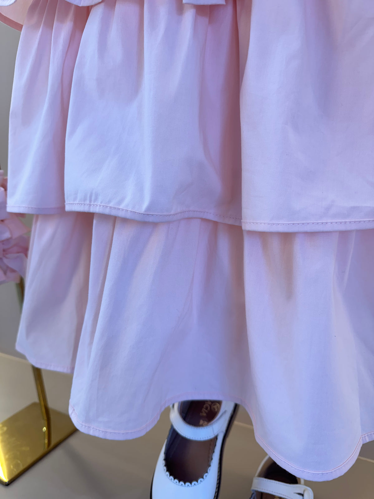 Vestido Infantil Tricoline Babados Laço - Pituchinhus