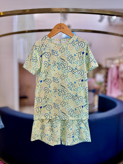 Pijama Infantil Blusa e Shorts Suede Verde - Charpey
