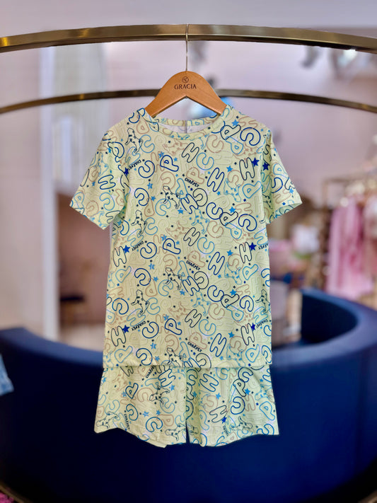 Pijama Infantil Blusa e Shorts Suede Verde - Charpey