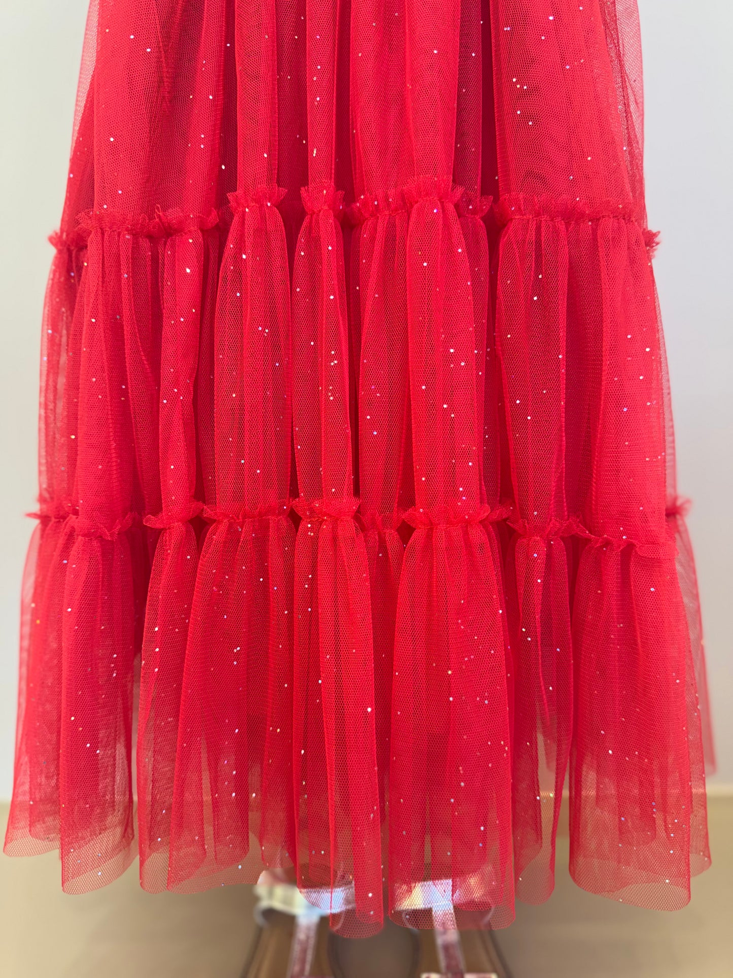 Vestido Infantil Tule Glitter e Laço Festa - Petit Cherie