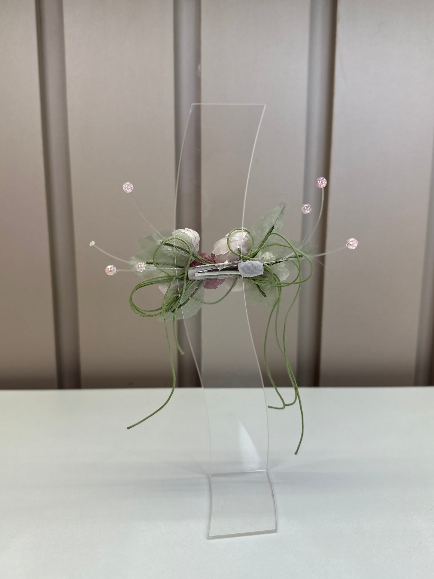 Laço Infantil Festa Tecido Bordado Champagne - Mio Bebê