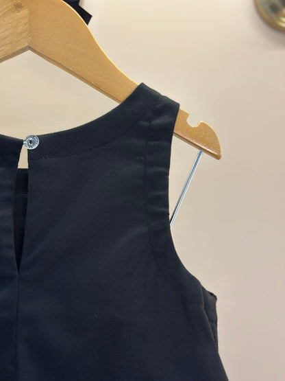Vestido Infantil Trapézio Sarja Bolsos Tweed Paetê Preto - Petit Cherie