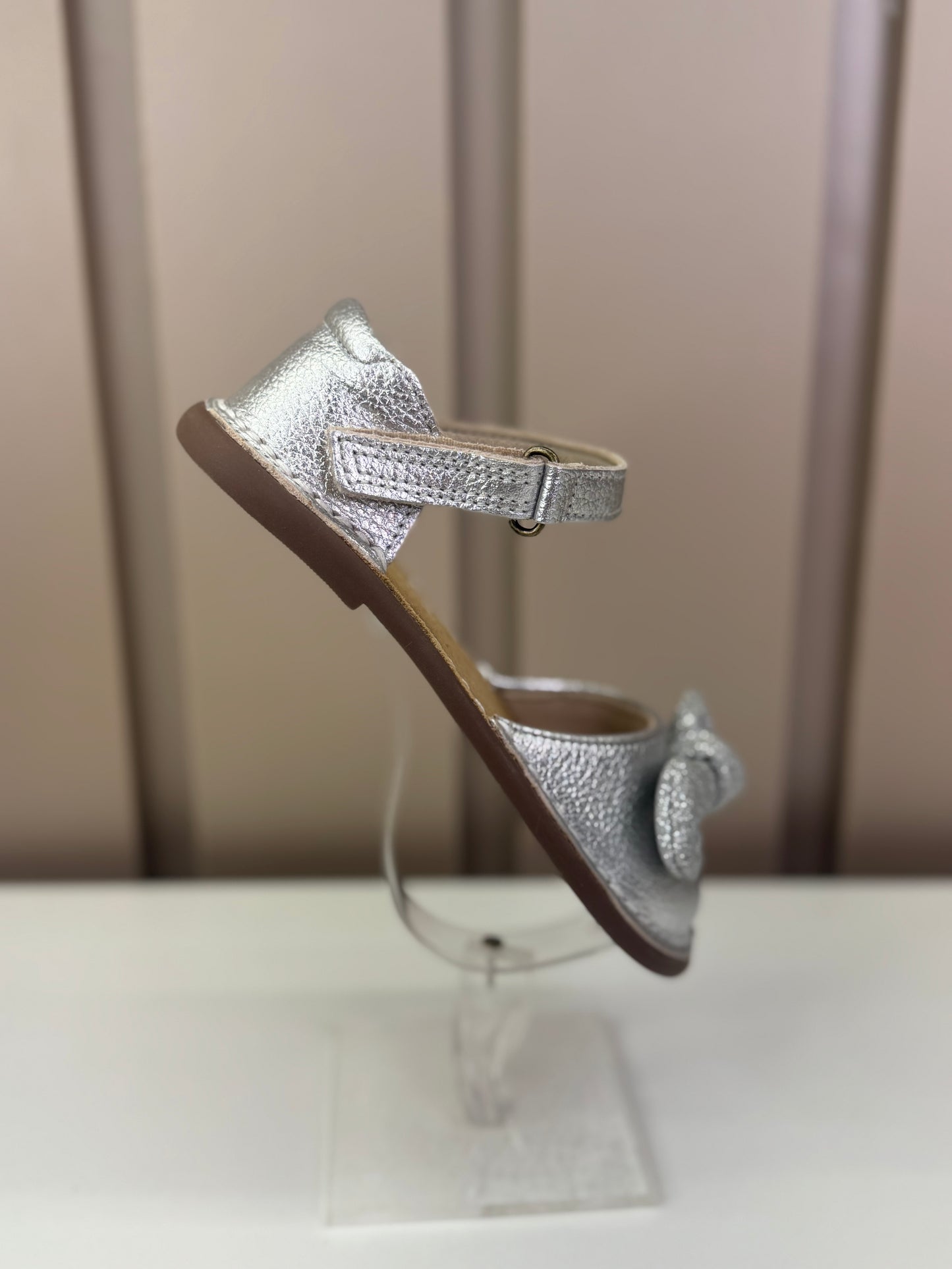 Sandália Infantil Ciranda Laço Argent Prata - Petit Cheval