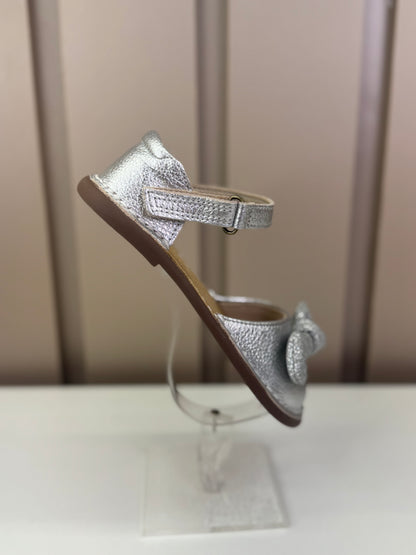 Sandália Infantil Ciranda Laço Argent Prata - Petit Cheval
