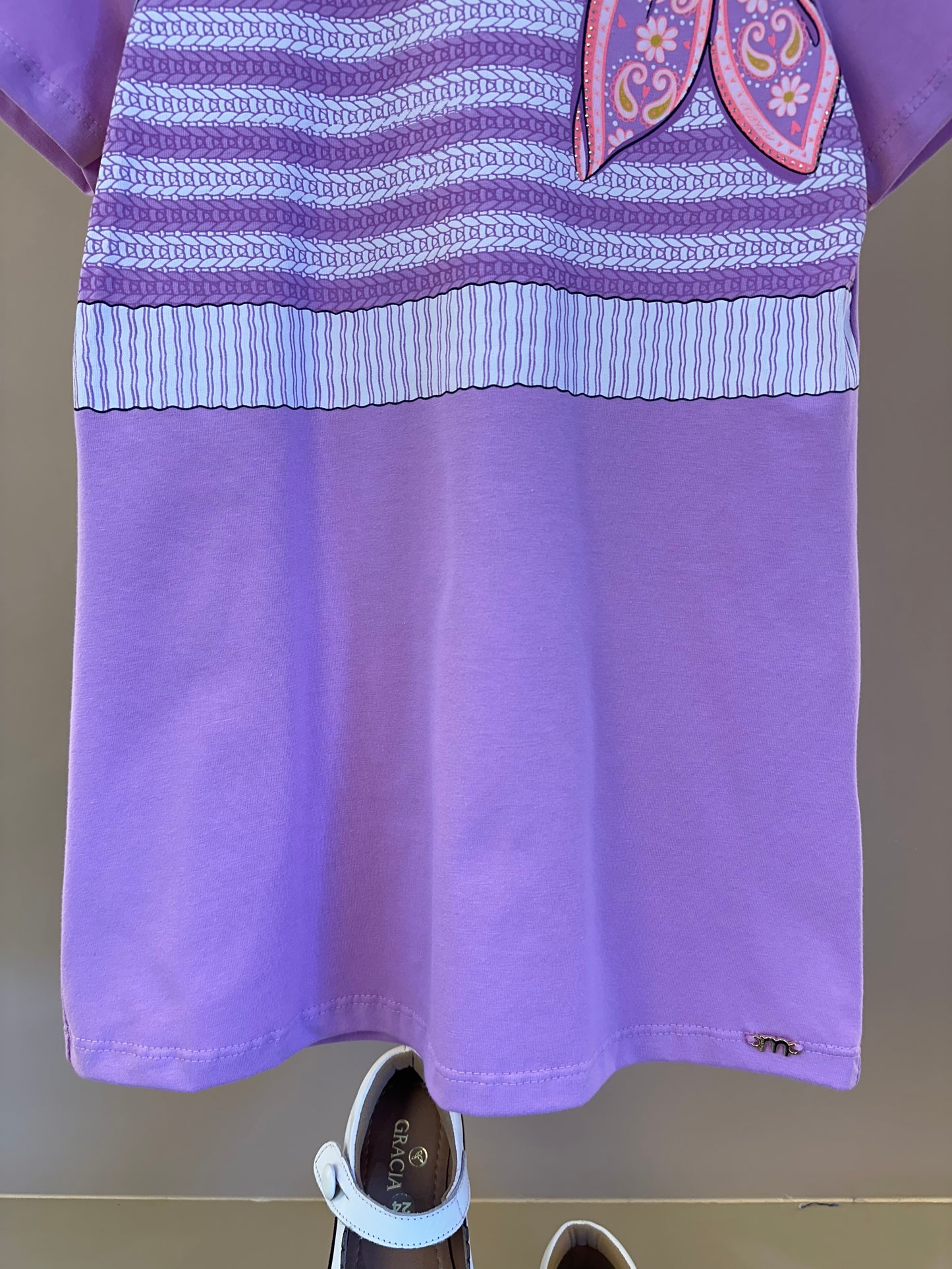 Vestido Infantil Estampa Tricot e Lenço - Momi
