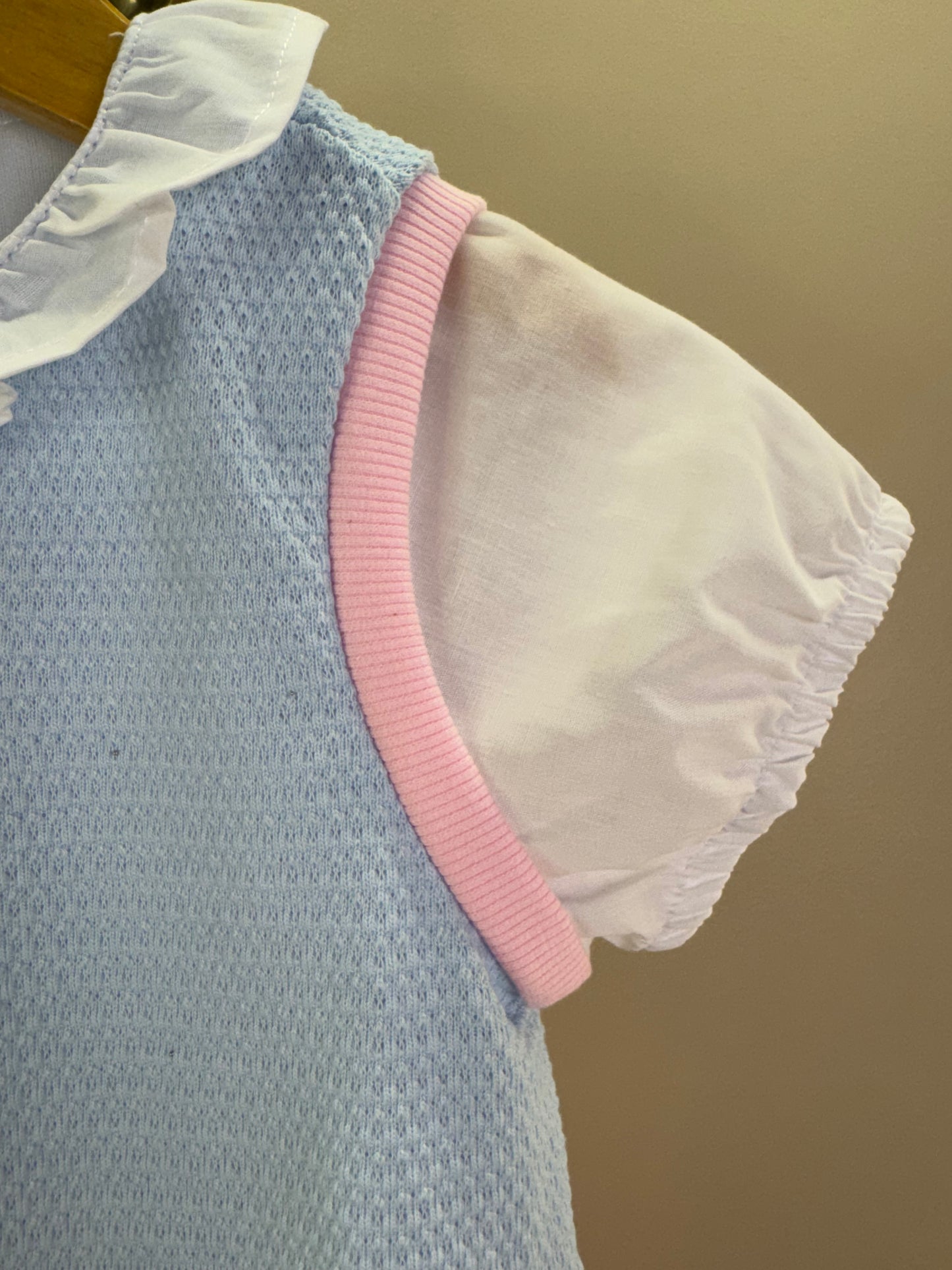 Conjunto Infantil Saia Short Pouple Ursinhos E Blusa Tricot Rosa - Gabriela Aquarela