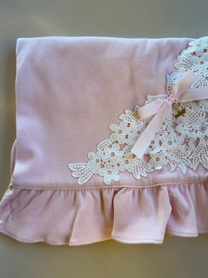 Saída de Maternidade de Algodão Luxo Rosa - Roana