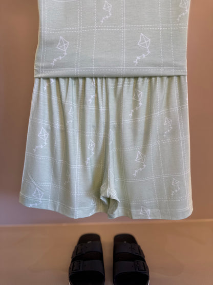 Pijama Infantil Comfy Blusa MC e Shorts Green Forest - Conforteca