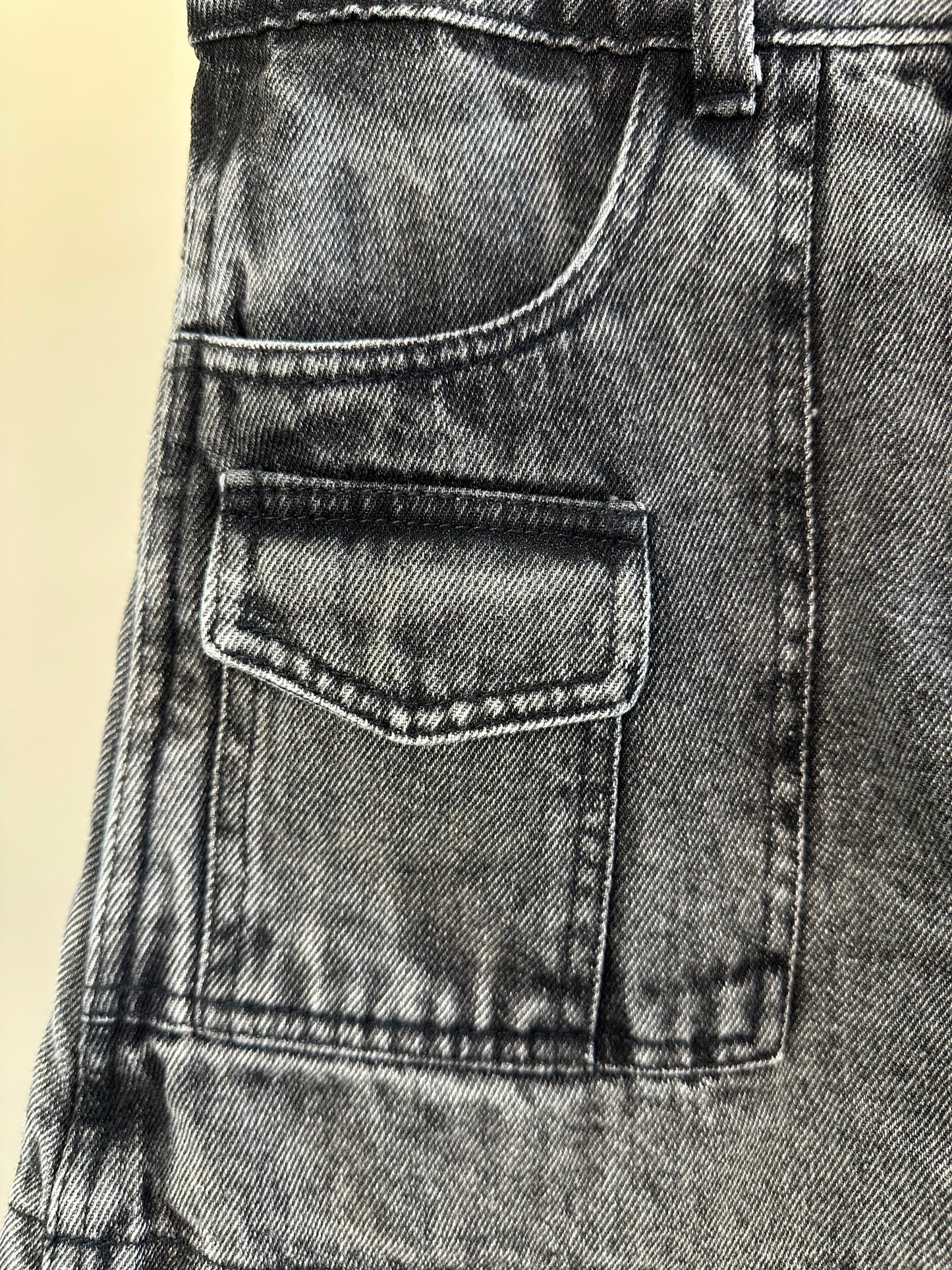 Shorts Saia Teen Jeans Cargo Estonada - Vanilla Cream