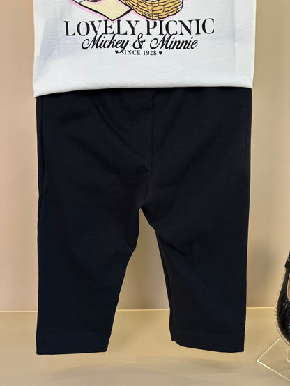 Conjunto Infantil T-Shirt Mickey e Minnie Lovely e Calça Legging Capri - Animê
