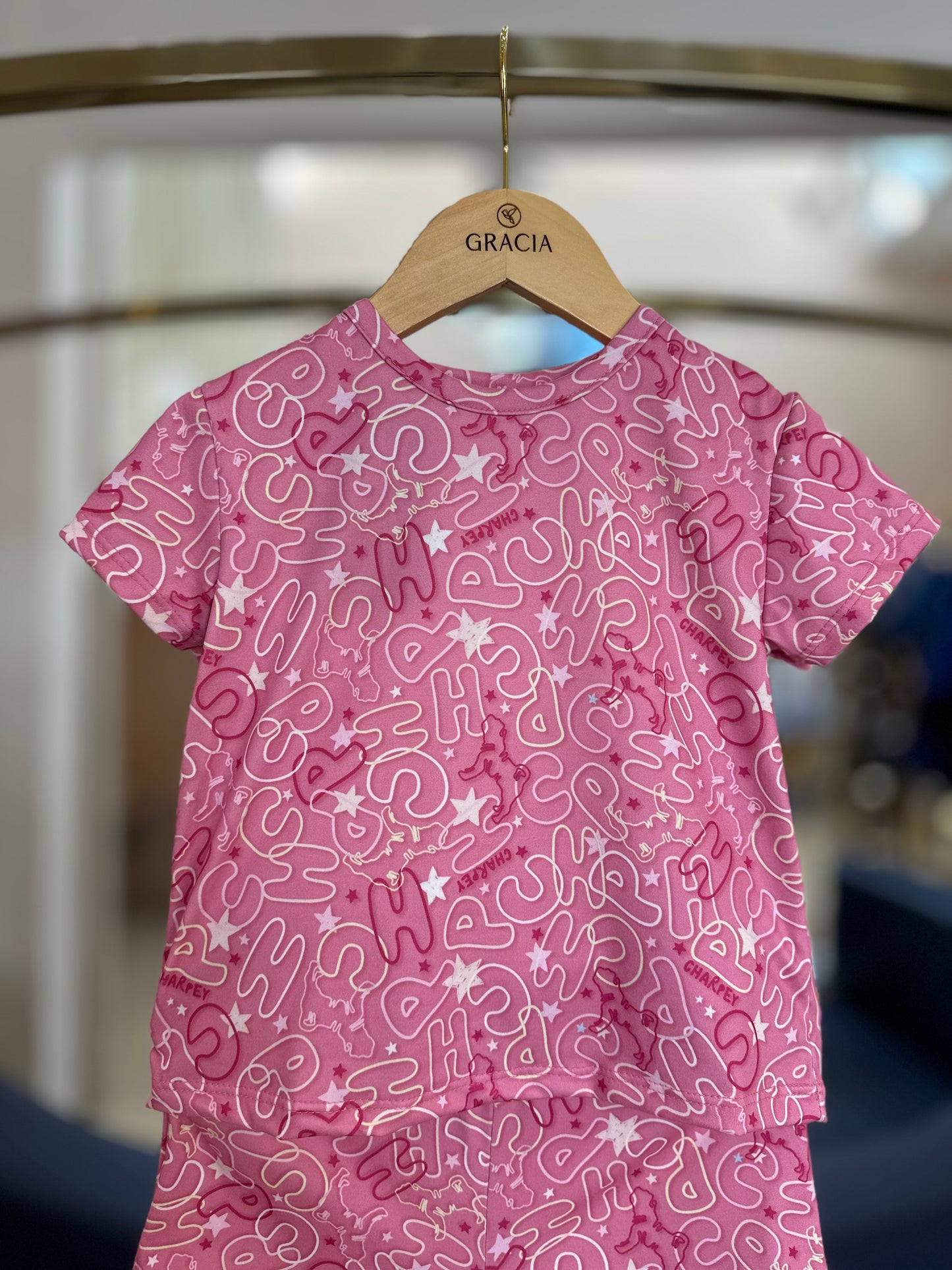 Pijama Infantil Blusa e Shorts Suede Rosa - Charpey