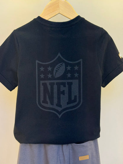 Conjunto Infantil Camiseta Algodão Jogador NFL e Bermuda Suedine Algodão Bolsos Grafite - Dame