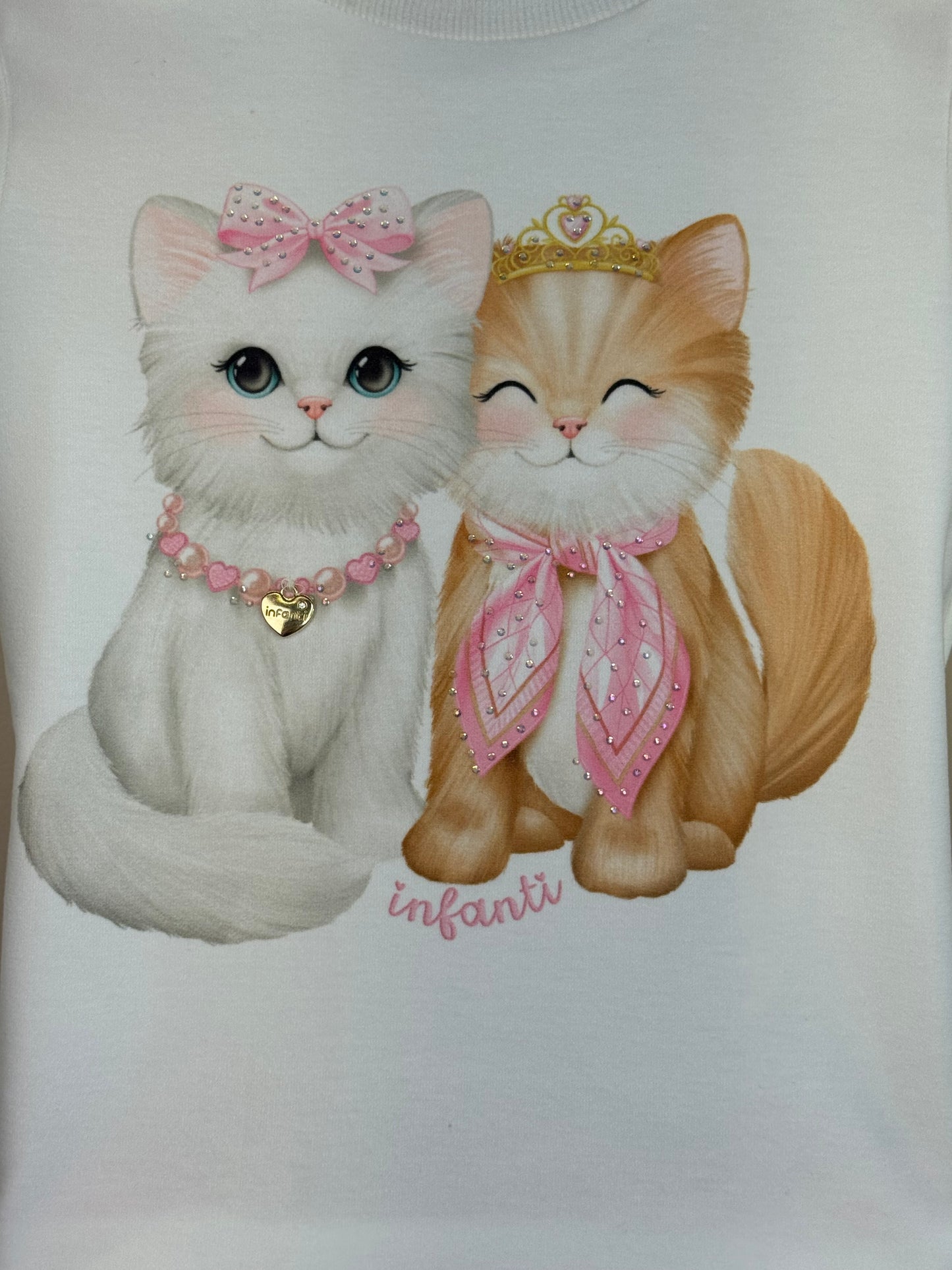 Conjunto Infantil Blusa Puppy And Kitten e Calça Estampada Rosa Claro - Infanti