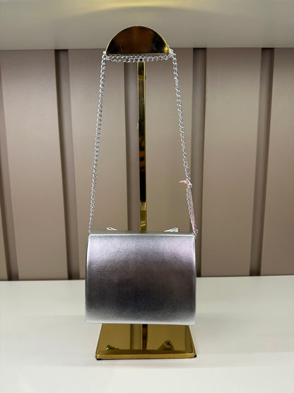 Bolsa Laço e Alça Corrente Prata - Gabriela Aquarela