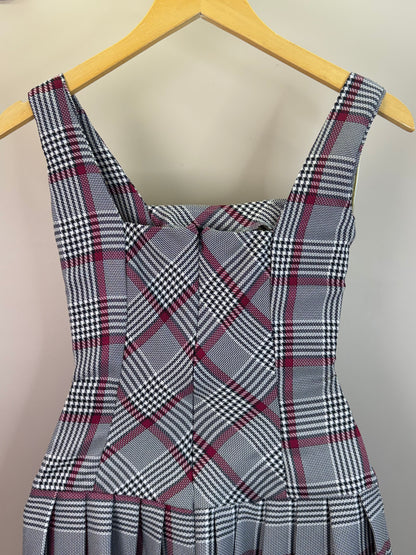 Vestido Teen Alfaiataria Xadrez com Pregas - Two In