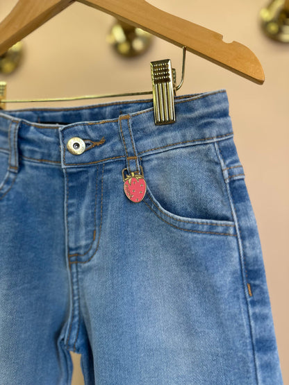 Conjunto Infantil Blusa Tricot Minnie Tennista e Calça Jeans Mini-Joia Morango - Animê