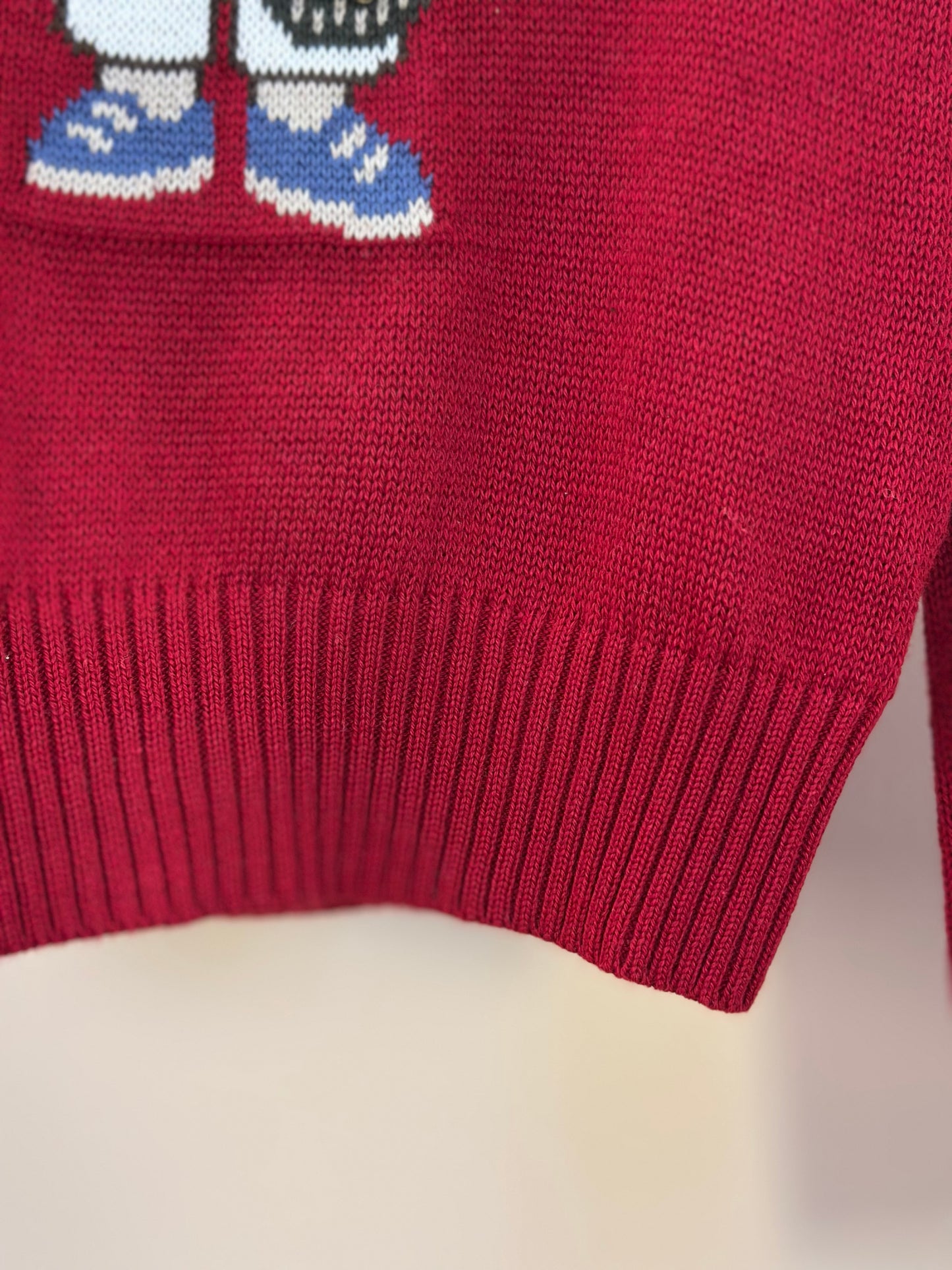 Blusa Infantil Tricot Ursinho Vermelha - Um Mais Um