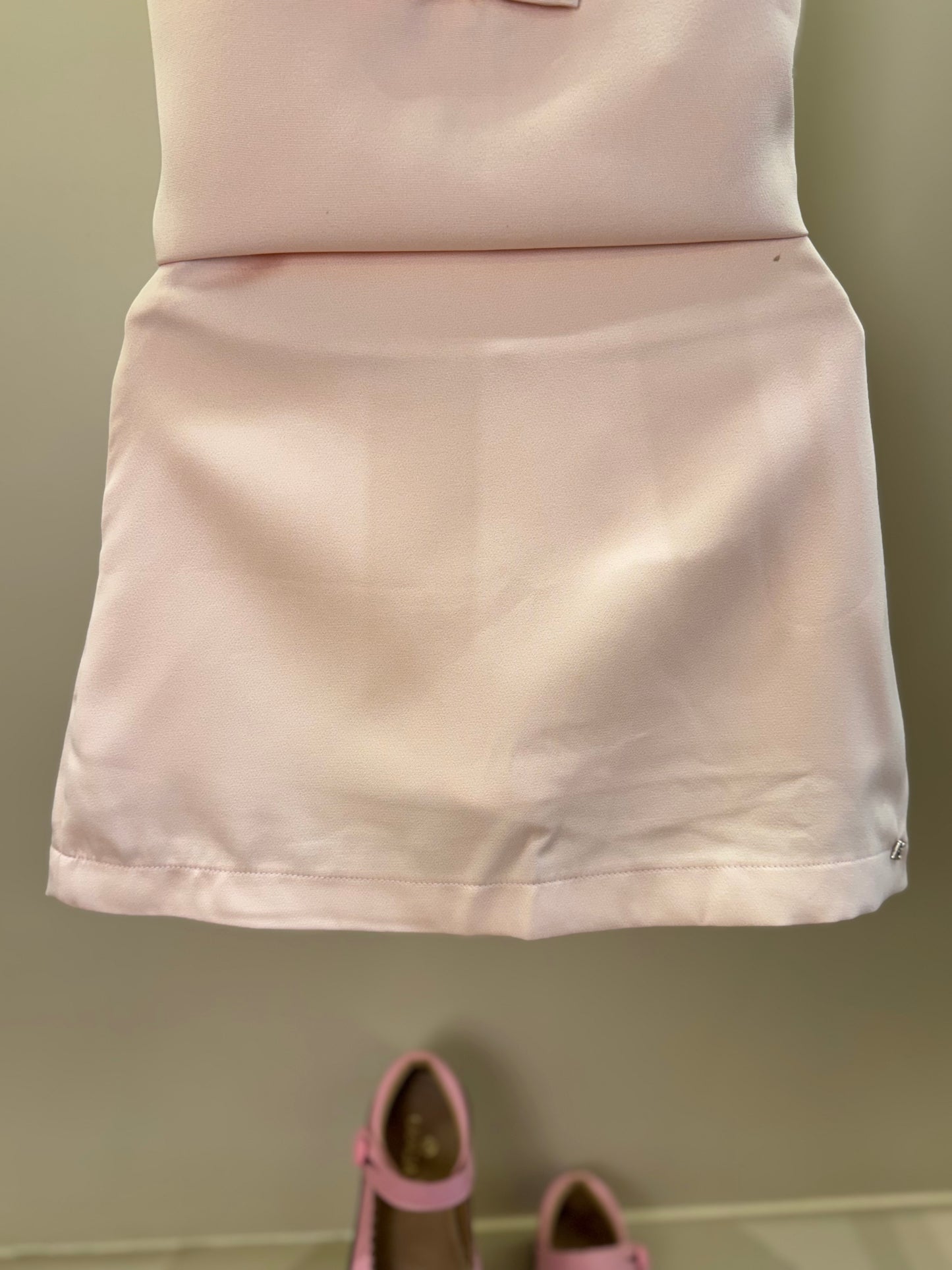 Conjunto Infantil Alfaiataria Blusa Lacinhos e Saia Salmão - Petit Cherie