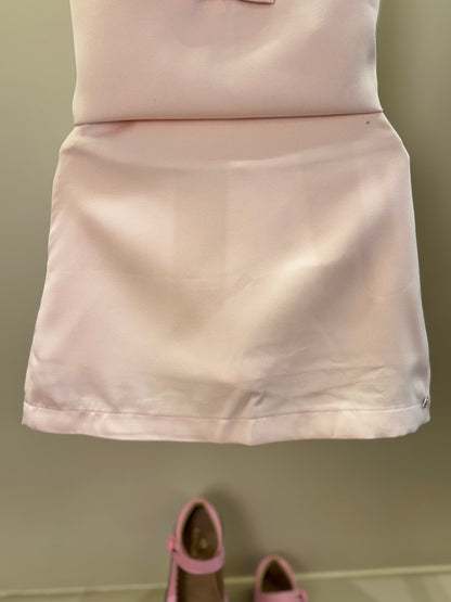 Conjunto Infantil Alfaiataria Blusa Lacinhos e Saia Salmão - Petit Cherie