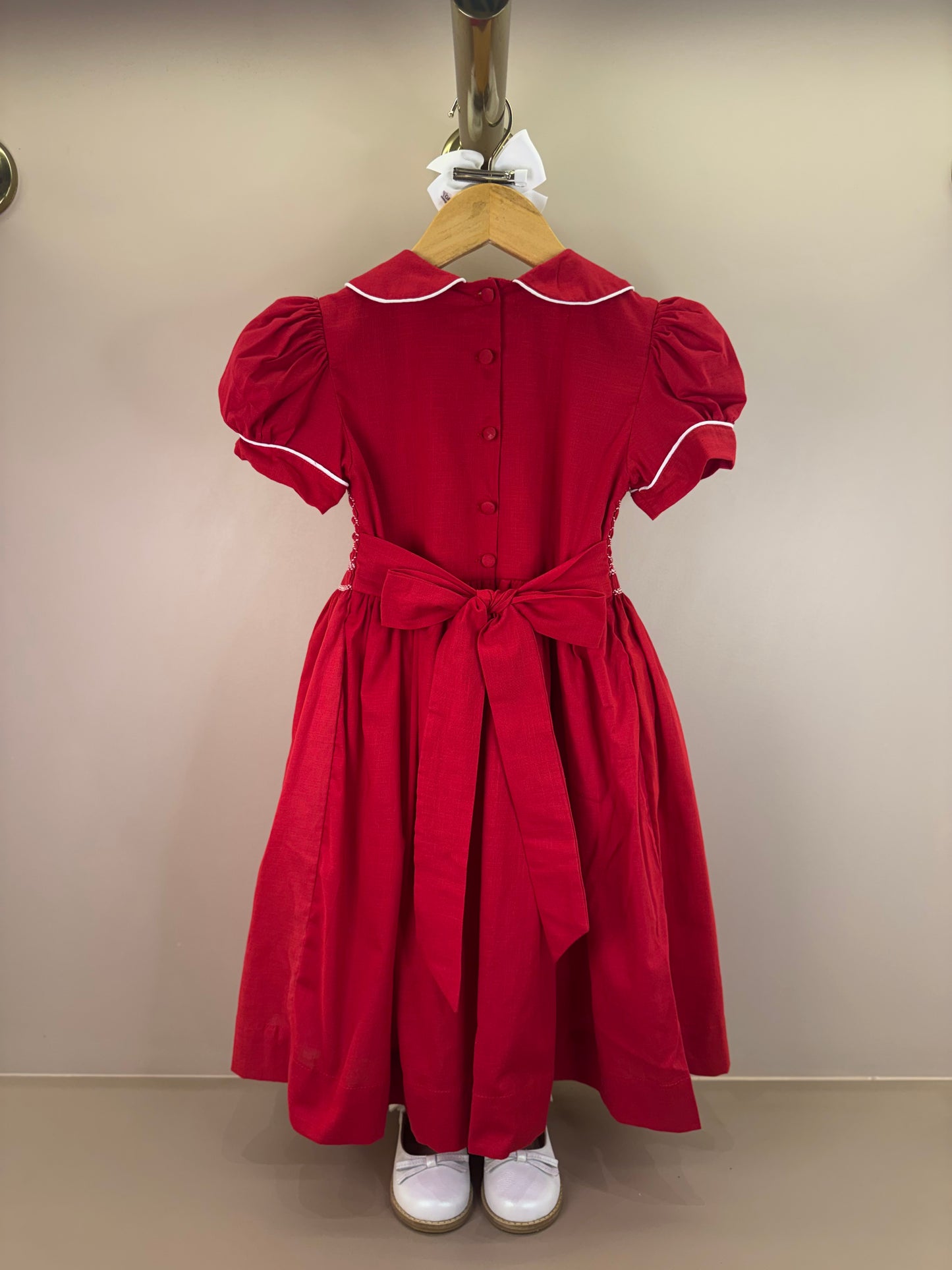 Vestido Infantil Clássico Algodão Cambraia Lara Vermelho - Gracia
