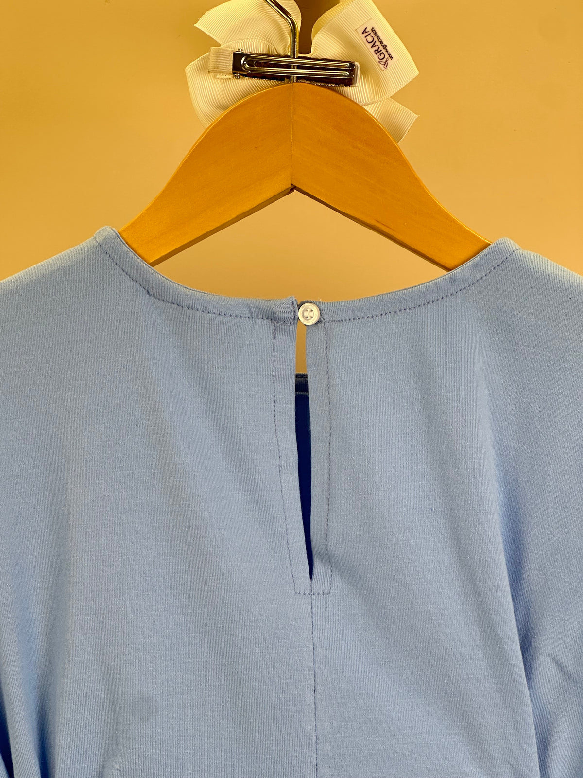 Vestido Infantil Azul Claro Laços Laterais Babado Na Barra - Animê