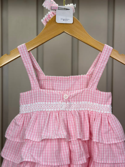 Pimpão Bebê Clássico Babadinhos Bordado Flores Rosa - Roana